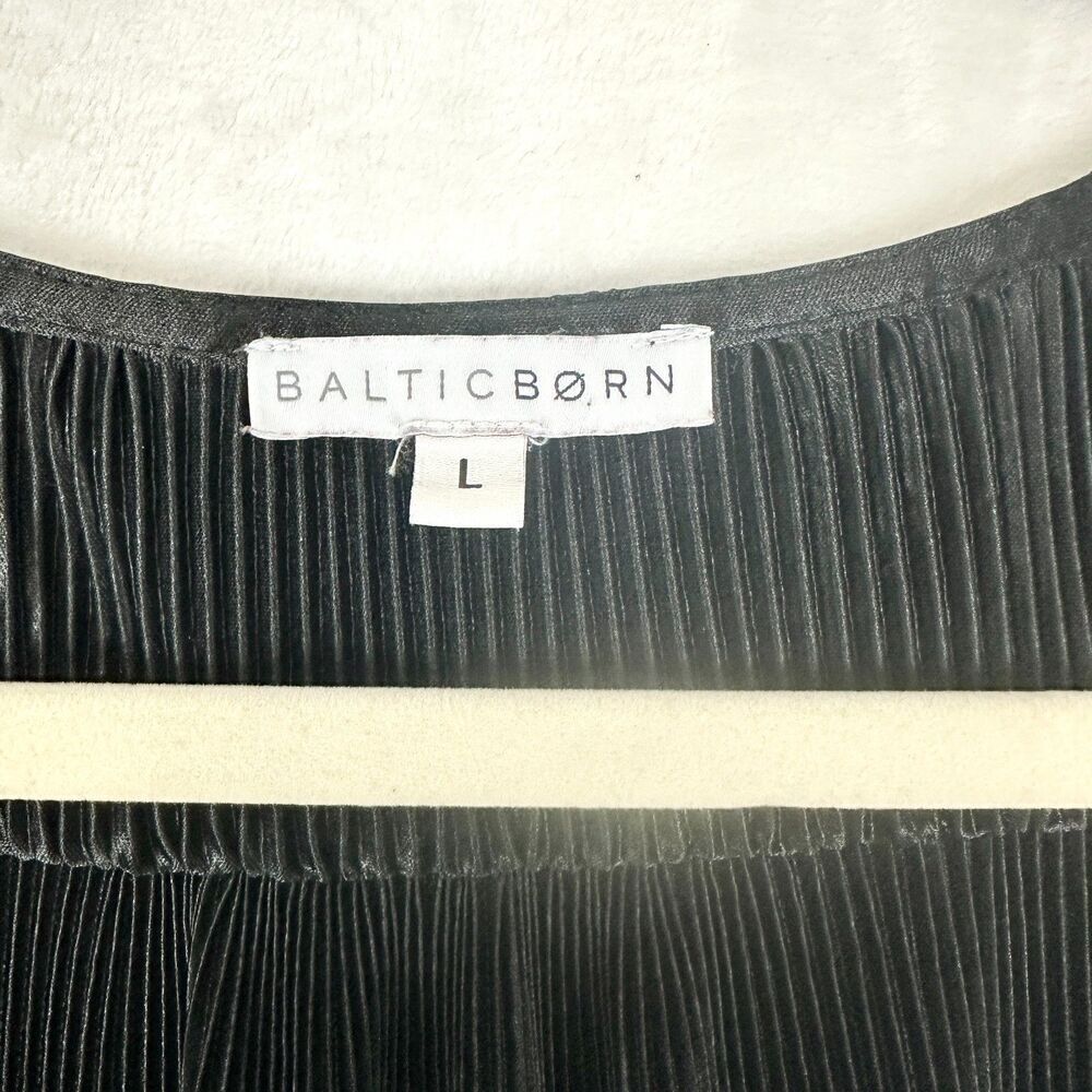 Baltic Born Venus Pleated Maxi Dress Size Large Black Velvet Party Maternity - Picture 6 of 7